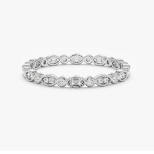 14K White Gold Diamonds Infinity Band